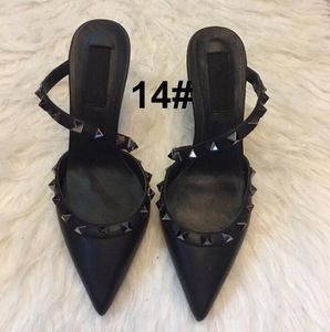 Sandals High Heels Shoes Platform Pumps Wedding Shoes Party Fashion Rivets Girls Sexy Pointed Toe Black White Pink Color