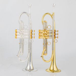 Erweiterte kundenspezifische professionelle Trompete Bb Tune Messing vergoldete Oberfläche Professionelle Musikinstrumente mit Koffer 00