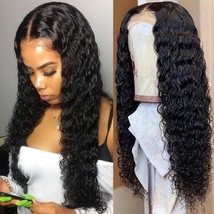 HD Lace Front Wigs Human Hair for Black Women 130% Density Brazilian Virgin Deep Curly Wet and Wavy 360 Lace Frontal Wigs Pre Plucked with Baby Hair 16inch