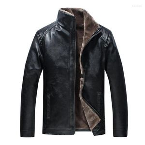 Herren Fell Winter Lederjacke Plus samt warmer Mantel lässig bequem Motorrad