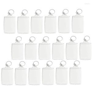 Chaveiros 100 pcs Po Keychain Retângulo Transparente Em Branco Acrílico Inserir Moldura Keyring Chave Titular DIY Split Ring250L