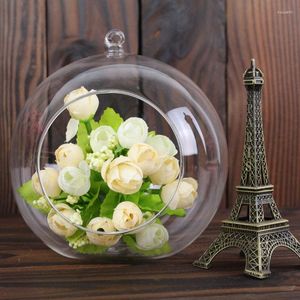 Dekorativa figurer Creative Hanging Glass Ball Vase Flower Plant Pot Terrarium Container Home Office Decor Landscape Bottle Fu