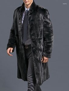 Men's Fur Fall/winter Faux Coat Long Mink Business Casual Artificial Windbreaker
