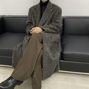 Men's Wool Korean Woolen Coat 2023 Autumn And Winter Quality Mid-length Windbreaker Temperament Drape Loose