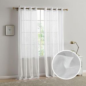 Cortina moderna de tule para sala de estar, cor sólida, cozinha, porta de linho, quarto, café, janela, cenário, decoração