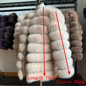 Women's Fur Faux Fur 70CM 100% Real fur real fur coat outfit long sleeves quality silver women winter warm thick natural fur coats 230925