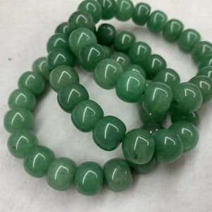 Pulseira de contas de pedra de jade verde aventurina pulseira de joias com pedras preciosas naturais para presente