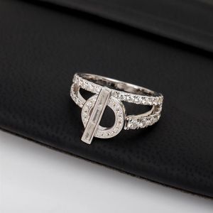 Pure 925 srebrna biżuteria dla kobiet Pierścienie zamka luksusowa marka Wyspoga biżuteria ślubna zaręczynowy obręcz pełny diament o t 2512