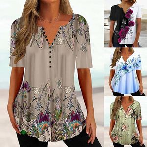 Koszule damskie letnie vintage dla kobiet odzież blusas luźne tshirt swobodne y2k top moda Camisas Mujer T-Shirt T-shirt Damies Tees