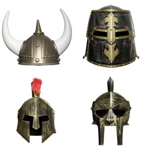 Parti Şapkaları Ortaçağ Zırh Kral Kask Erkekler Spartan Kask Savaşçı Punk Rock Gotik Punk Viking Savaşçı Kask Samurai Şapka Cadılar Bayramı 230926