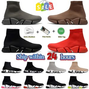 2023 Socks designer Clear Sole fashion speed 2.0 Mens Womens triple platform sneakers Outdoors og 17fw vintage Black White Beige Graffiti casual shoe runners jogging