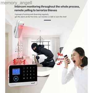 Alarmsystem WiFi GSM Safety Monitor Mobil Tuya App Intelligent Alarm System för Home Burglar Security Wireless Remote Control Siren YQ230926