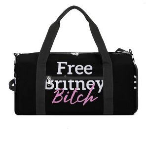 Outdoor Bags Free Britney Graffiti Sport Freedom With Shoes Gym Bag Waterproof Men Custom Handbag Travel Training Cute Fitness