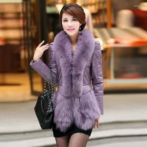 Women's Leather 2023 High Quality Genuine Sheepskin Jackets Women 90%white Duck Down Coat Female Fur Collar Cl