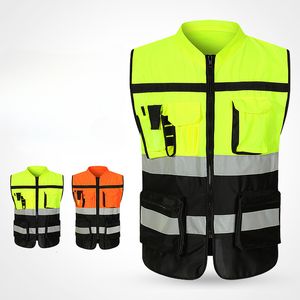 Andere Warnweste mit hoher Sichtbarkeit, reflektierende Sicherheitsweste, Taschen-Design, reflektierende Weste, Outdoor-Verkehrssicherheit, Fahrradbekleidung 230925