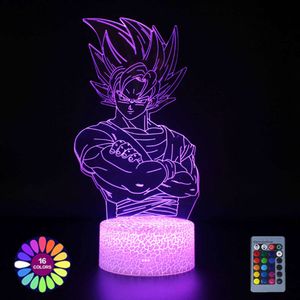 アニメ3DランプナイトライトボーイズガールズマンガギフトタッチモードLED色を変えるテーブルランプルームルームベッドルームデスク装飾ギフト