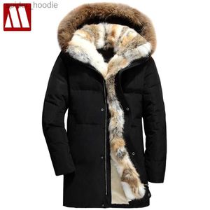 Homens para baixo parkas 2022 inverno para baixo casaco masculino grosso forro de pele quente jaquetas masculinas S-5XL tamanho inverno homem com capuz parka wellensteyn neve pato casacos L230926