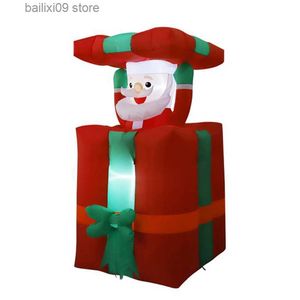 Decoração de festa 5FT Papai Noel inflável na chaminé automática para cima e para baixo com luzes LED Decoração de Natal para quintal ao ar livre gramado de jardim T230926