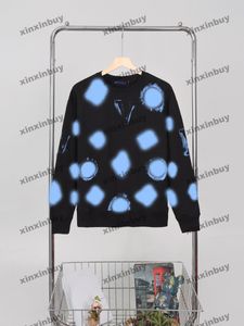 Xinxinbuy Men Designer bluza bluza z kapturem Paris Tie bar barwnik druk Kobiety czarny biały brązowy szary s-xl