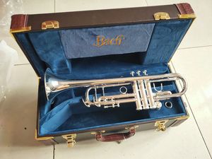 LT190S-37GS Trompete Bb de bronze de alta qualidade banhado a prata Instrumentos musicais requintado esculpido à mão B trompete plano com bocal