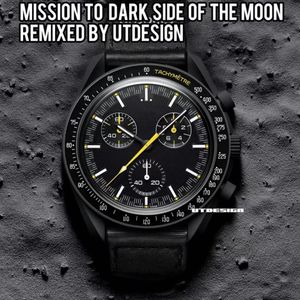 ムーンメンズウォッチフル機能Quarz Chronograph Watches Mission to Mercury 42mm Nylon Luxury Watch Limited Edition Master Wristwatc354y