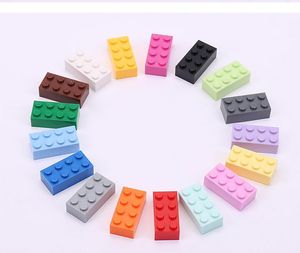 80 pezzi di blocchi di costruzione sfusi figure spesse mattoni 2x4 punti dimensioni creative educative compatibili con il giocattolo di plastica 3001 per bambini