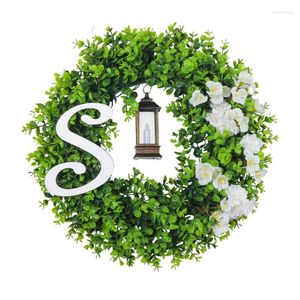 Dekorative Blumen, grüner Pflanzenkranz, handgefertigte Seidenblätter für Frühlings- und Sommerdekoration, Häuser, Girlanden, Ornament