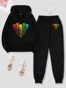 Men's Tracksuits two-piece Women's Letter Print Hoodie and Jogger Set - Comfortable and Stylish Outfit for Any Occasion x0926