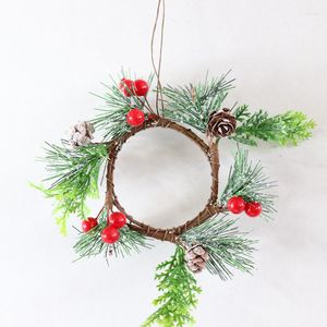 Decorative Flowers Christmas Candlestick Wreath Home Party Pinecone Simulated Red Berry Holiday Decorations Ornaments