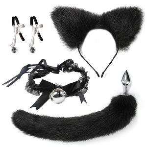 Adult Toys Cosplay Anal Sex Tail Butt Plug Role Play Hair Hoop Cat Choker Fetish Women Nipple Clamps Exotic Accessories For Couple 230925