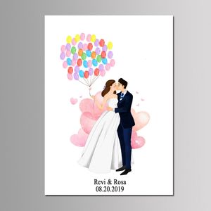 Outros suprimentos de festa de evento 1 pc 40x60cm personalizado impressão digital árvore livro de convidados decoração de festa de casamento diy pintura de lona presente de aniversário de namorados 230926