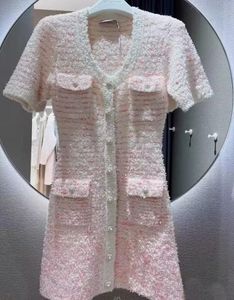 S-elf- Portrait Pink White Mixed Color Dress Knit