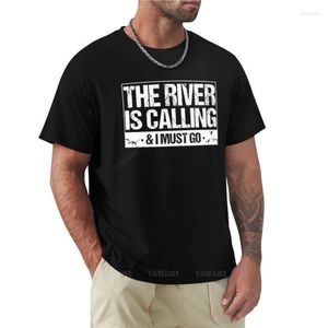 Topy z czołgami męskimi Rzeka nazywa I Muszę dostosować T -koszulkę Man Man Man Man Black Cotton Mens Summer
