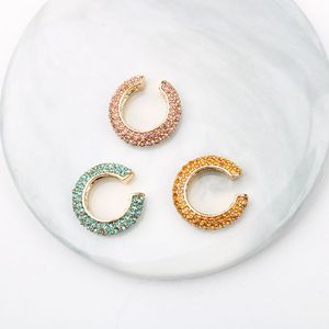 Moda Ear Cuff Designer Brincos Liga C-palavra colorida pedra preciosa brincos de diamante para mulheres Presente de Aniversário atacado Y23345