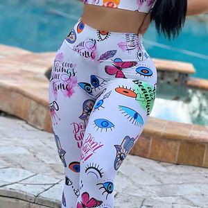 Cartoon Bow Print Outfits Yoga Pants Sexy Leggings Women Soft Workout Tights Fitness Leggins High Waisted Gym Wear