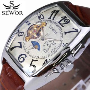 Vintage Square Design Pochromic Glass Mechanical Tourbillon Mens Watches Top Brand Luxury Automatic Moon Phase Watch 2017305y