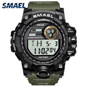 남성 시계 스포츠 군사 Smael의 충격 Relojes Hombre Casual Led 시계 디지털 손목 시계 방수 1545d 스포츠 시계 알람 181b