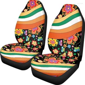 Car Seat Covers Cover Flower Set 2 Piece 70S Swirl Wavy Auto S Only Front Universal Vehicle Bucket Cushion