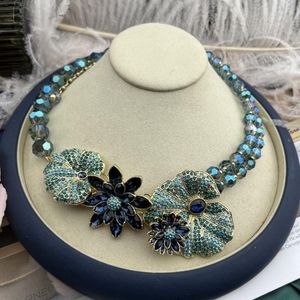 Choker Timeless Wonder Vintage Zirconia Waterlily Crystal Beaded Necklace For Women Designer Jewelry Goth Runway Luxury Statement 4025