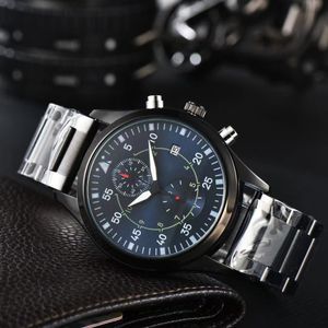 2023 Luksusowy kwarc zegarek dla mężczyzn Pilot Series Casual Fashion Men Premium Wristwatch Czarny gumowy pasek stalowy IWCS Watch 03