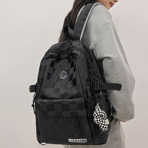 School Bag Plaid Leisure Bag Girl Travel Laptop Student Backpack Female Teenager Book Ladies Nylon College Packet Fashion 230926