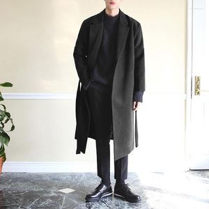 Men's Wool 2023 Men Winter Fall Long Sleeve Coats Warmth Jackets Fashion Solid Trench Coat Streetwear Male Clause Overcoats