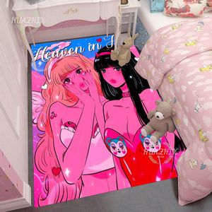 Teppiche Schlafzimmer Teppich Ins Japanische Anime Teppich Wohnzimmer Süßes Mädchen Flanell Boden Retro Ankunft Kawaii Zimmer Dekor Wohnaccessoires 230926