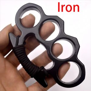 Iron Thickened Knuckle Duster Outdoor Metal Finger Buckle Fitness Training Boxing Fight Broken Window Defense EDC Tool