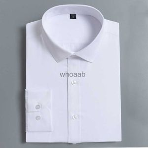 Camisas masculinas clássicas de manga comprida sólida camisa lisa regular ajuste formal negócios trabalho escritório casual botão camisas brancas S-8XL YQ230926