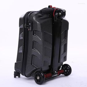 Suitcases Carrylove 21" ABS Scooter Trolley Luggage Cabin Suitcase Lazy Travel Bag For Trip