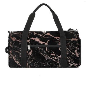 Outdoor Bags Black Marble Gym Bag Stylish Modern Print Oxford Sports Accessories Luggage Custom Handbag Novelty Fitness For Male