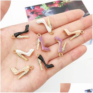 Charms 20 Teile/los 15x17mm Strasssteine High Heel Schuh Anhänger Hängen DIY Schmuck Fit Für Armband Halskette Machen Drop Lieferung Schmuck Fi Dhe0M