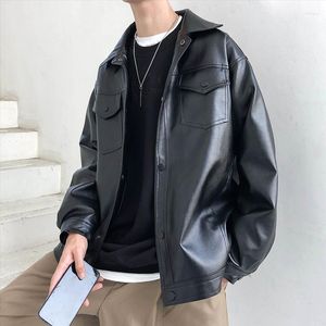 Men's Fur Autumn Winter PU Jackets Men Pink/Black/Apricot/Green Solid Leather Coat Casual Motorcycle Biker Windproof Jacket Coats