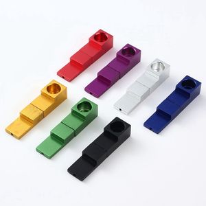 Colorful Aluminium Alloy Hand Mini Pipes Portable Magnetic Fold Removable Dry Herb Tobacco Filter Spoon Bowl Innovative Handpipes Smoking Cigarette Holder